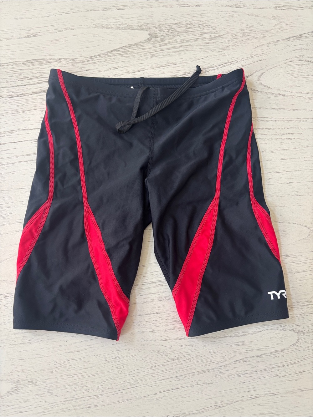 6 Boys SZ 26-28 assorted competitive swimsuits (TYR, dolphin, Speedo, Arena)